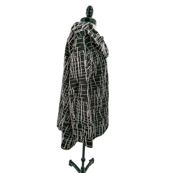 Yushi Women Black Two Button Front Textured Plaid Jacket Size Large - Picture 11 of 14